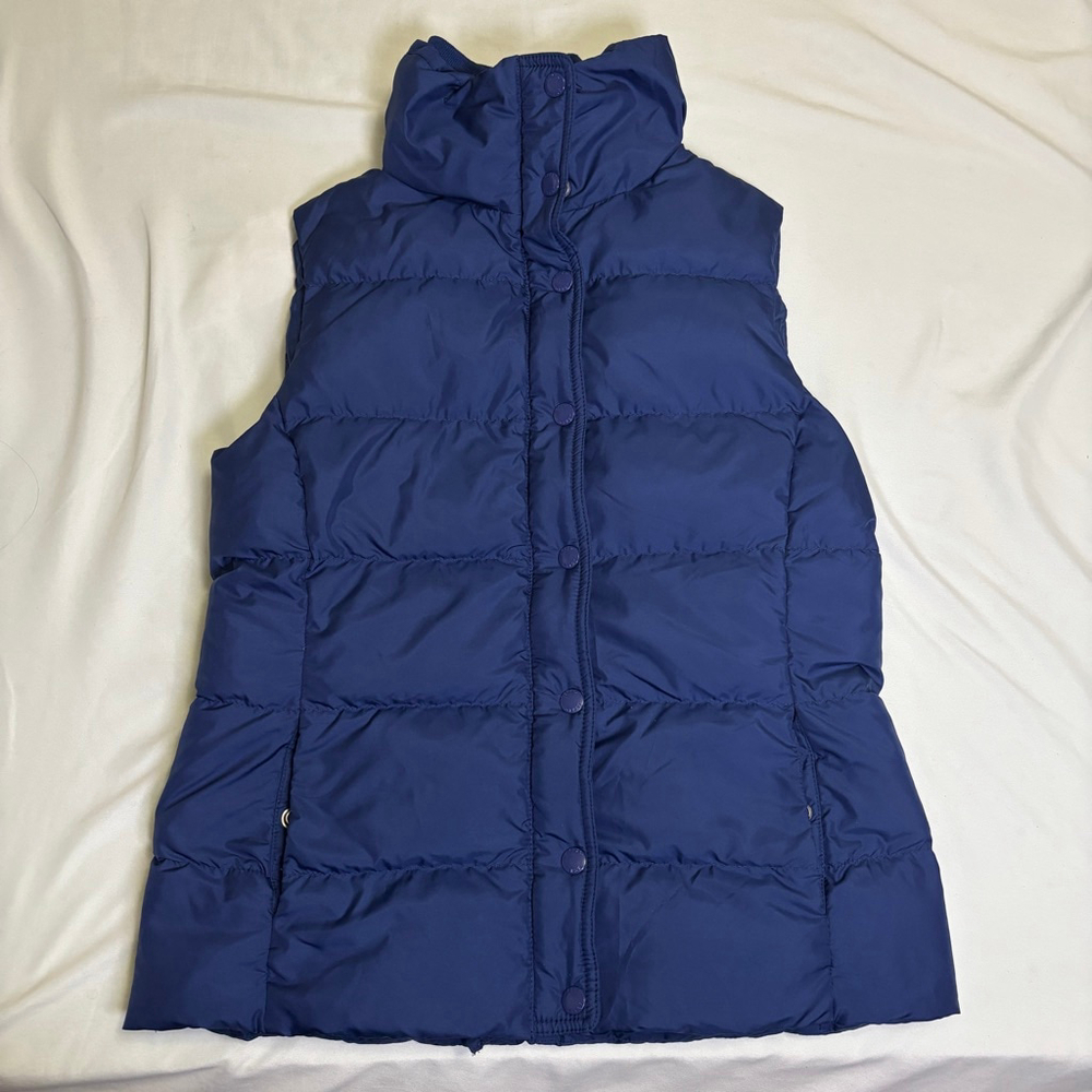 J.Crew Down Puffer Vest XS Navy Full Zip Quilted 80% Feather Down Fill - Picture 11 of 12
